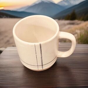 Hearth & Hand Cream Coffee Mug with Black Grid Accents